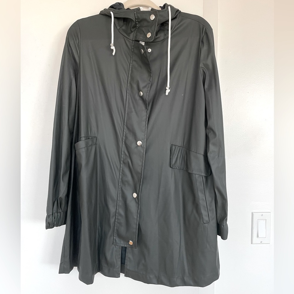 Zara dark green rain coat